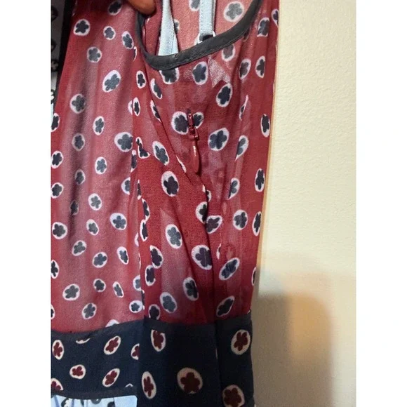 Ted Baker London Colorblock Floral Chiffon Midi Dress Women Sz 2 Old Money Chic - Picture 6 of 8